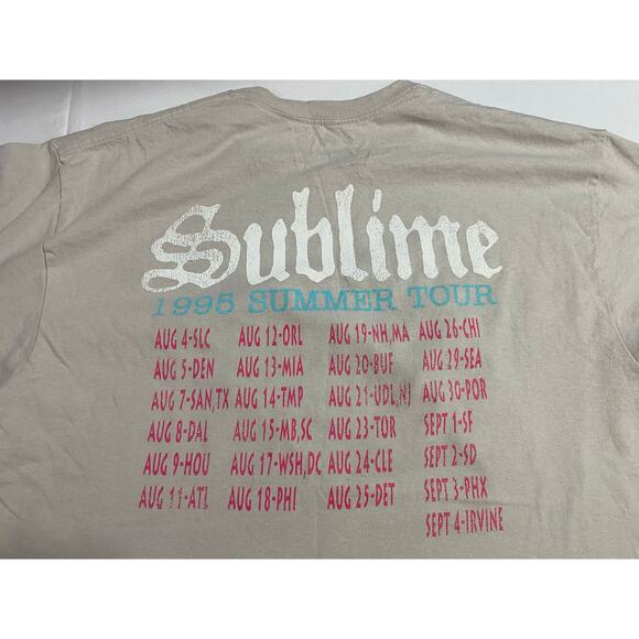 Official Sublime 1995 Summer Tour T-Shirt Men’s XL Black Double-Sided Reprint - Picture 6 of 10
